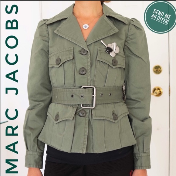 Marc Jacobs Jackets & Blazers - Marc Jacobs NWT Belted Military Green Light Jacket